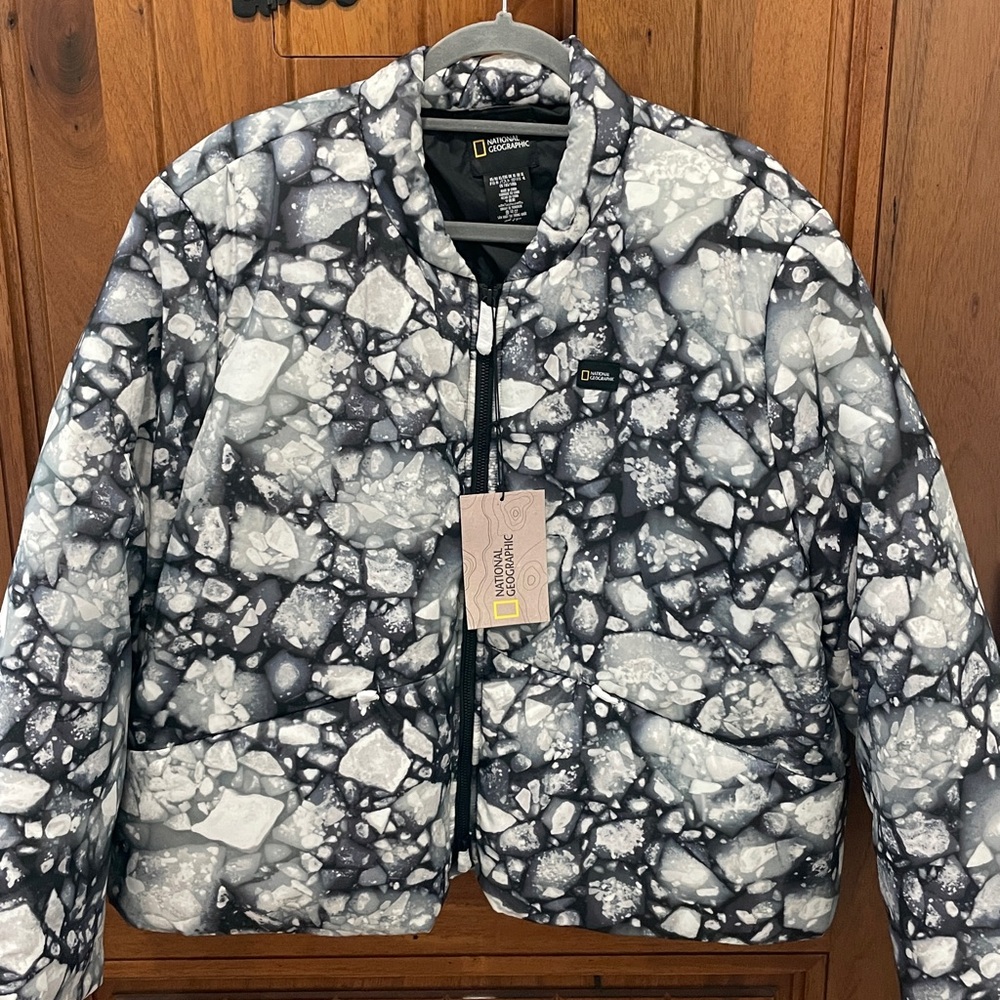 National Geographic Monochrome Stone Pattern Jacket